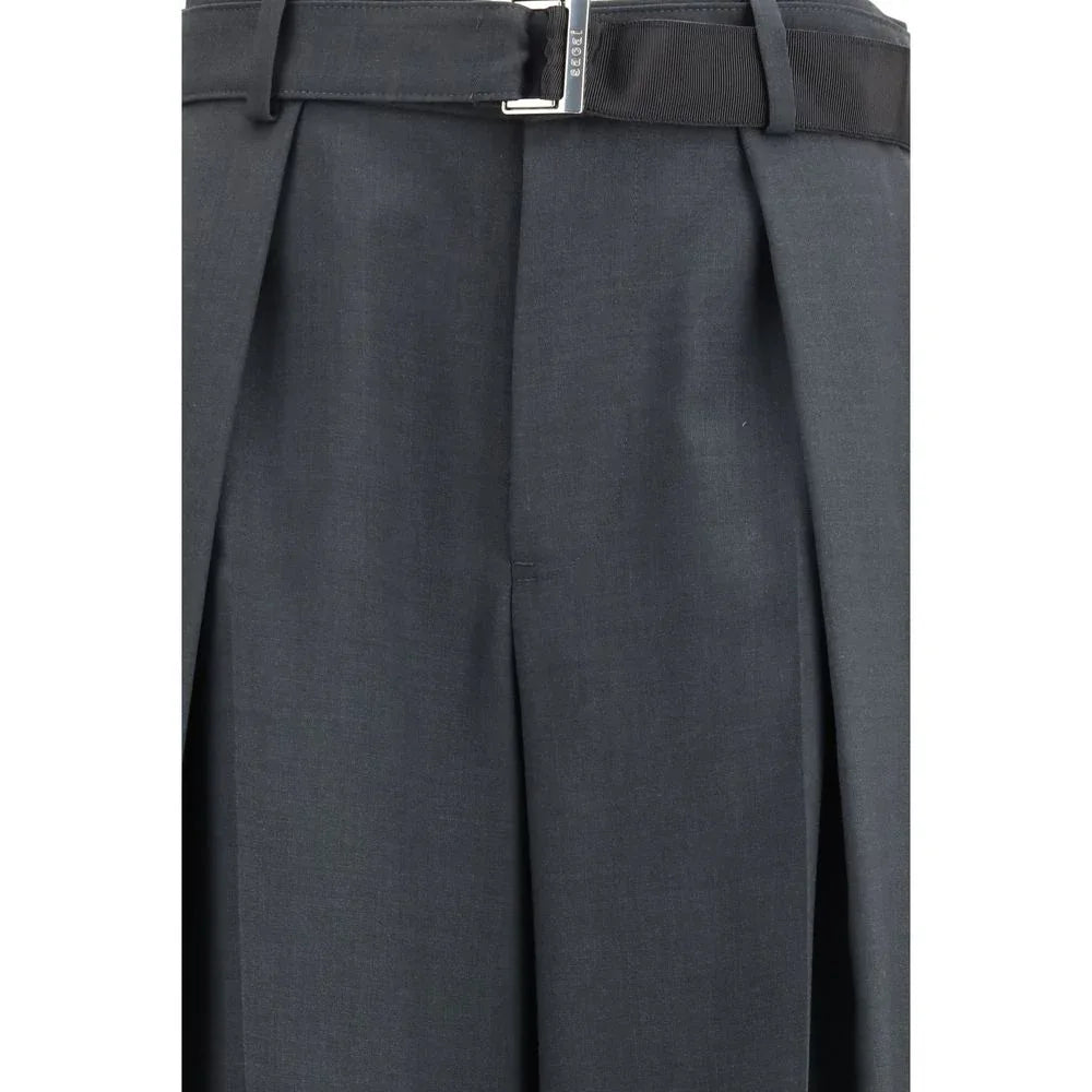 Sacai Gray Polyester Casual Pants - Zeiniez