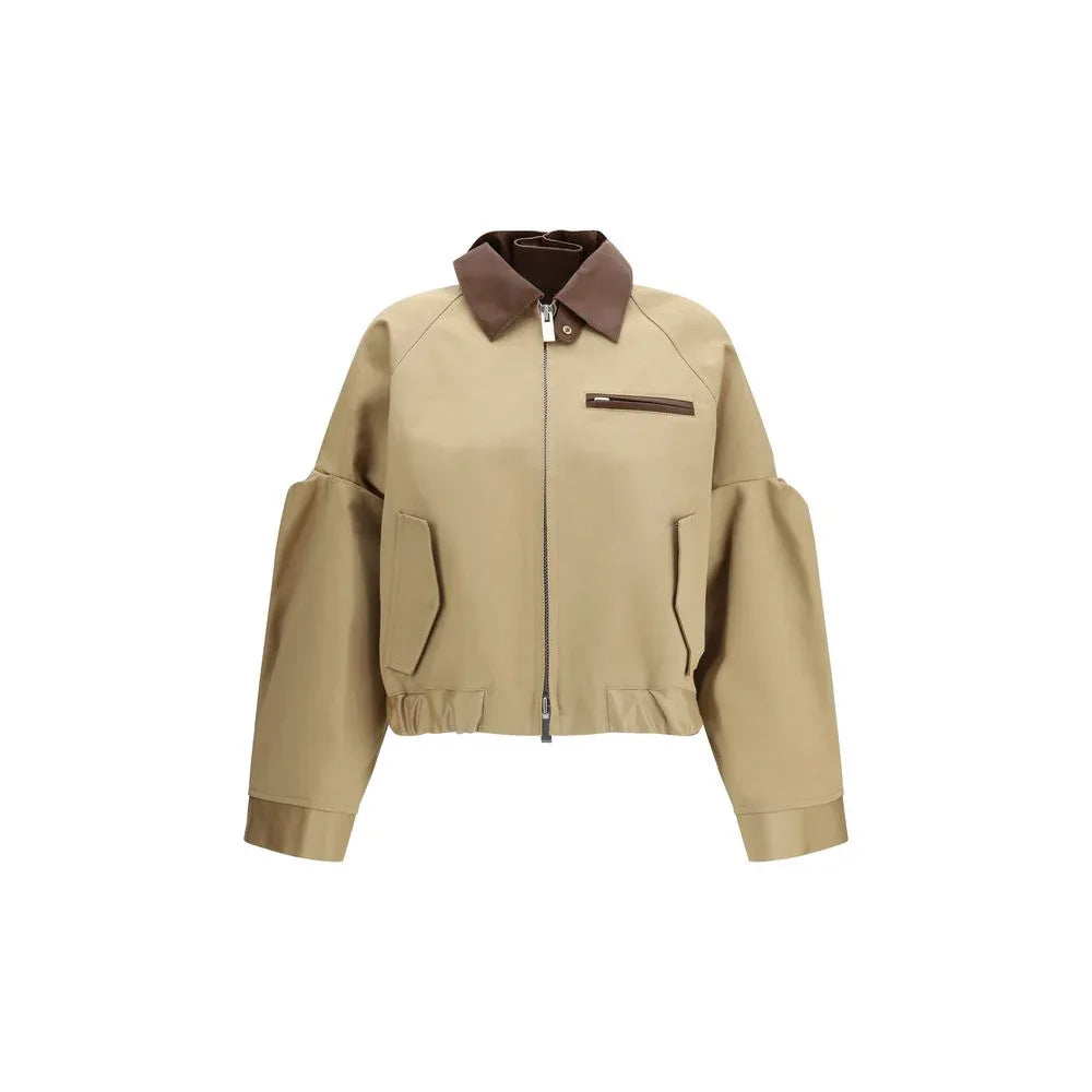 Sacai Beige Cotton Bomber - Zeiniez