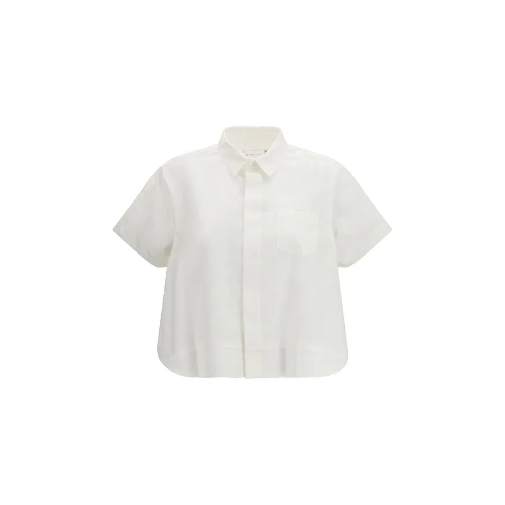 Sacai White Cotton Shortsleeve Shirt - Zeiniez