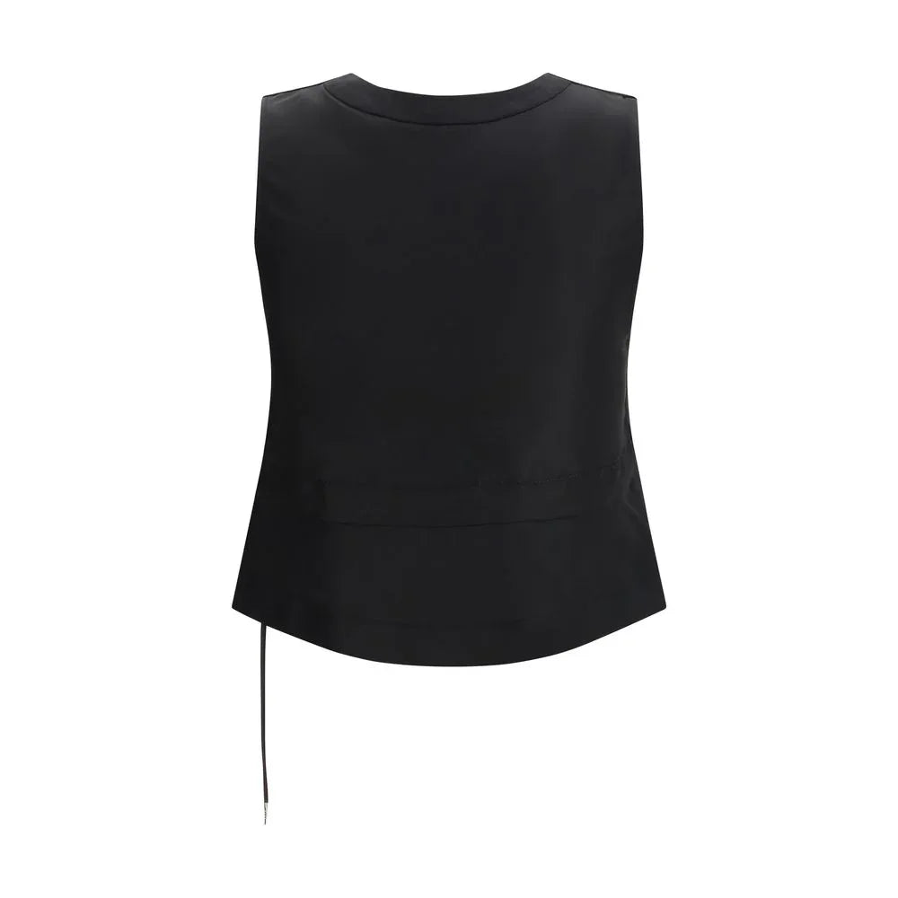 Sacai Black Polyester Waistcoat - Zeiniez