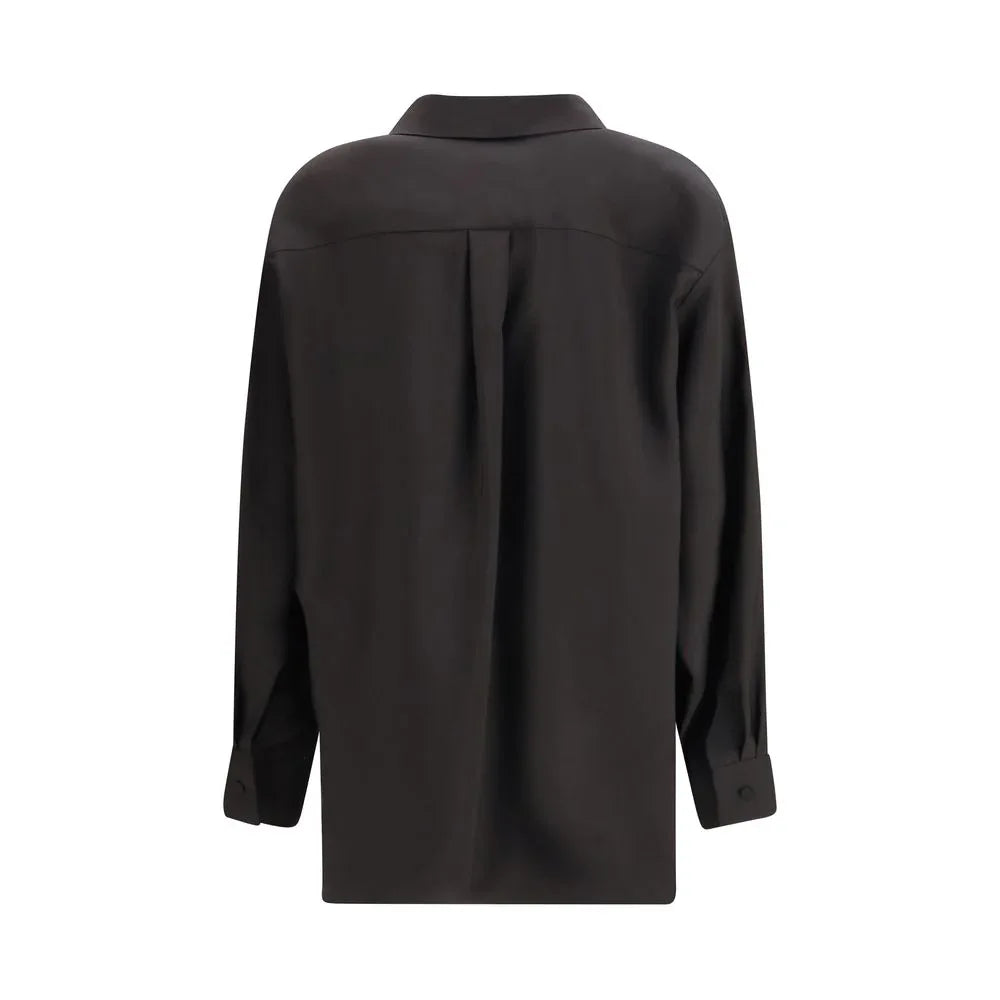 Valentino Black Wool Dress Shirt - Zeiniez