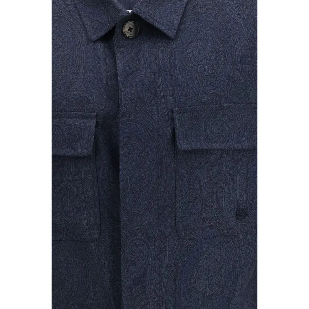 Etro Blue Wool Coat - Zeiniez