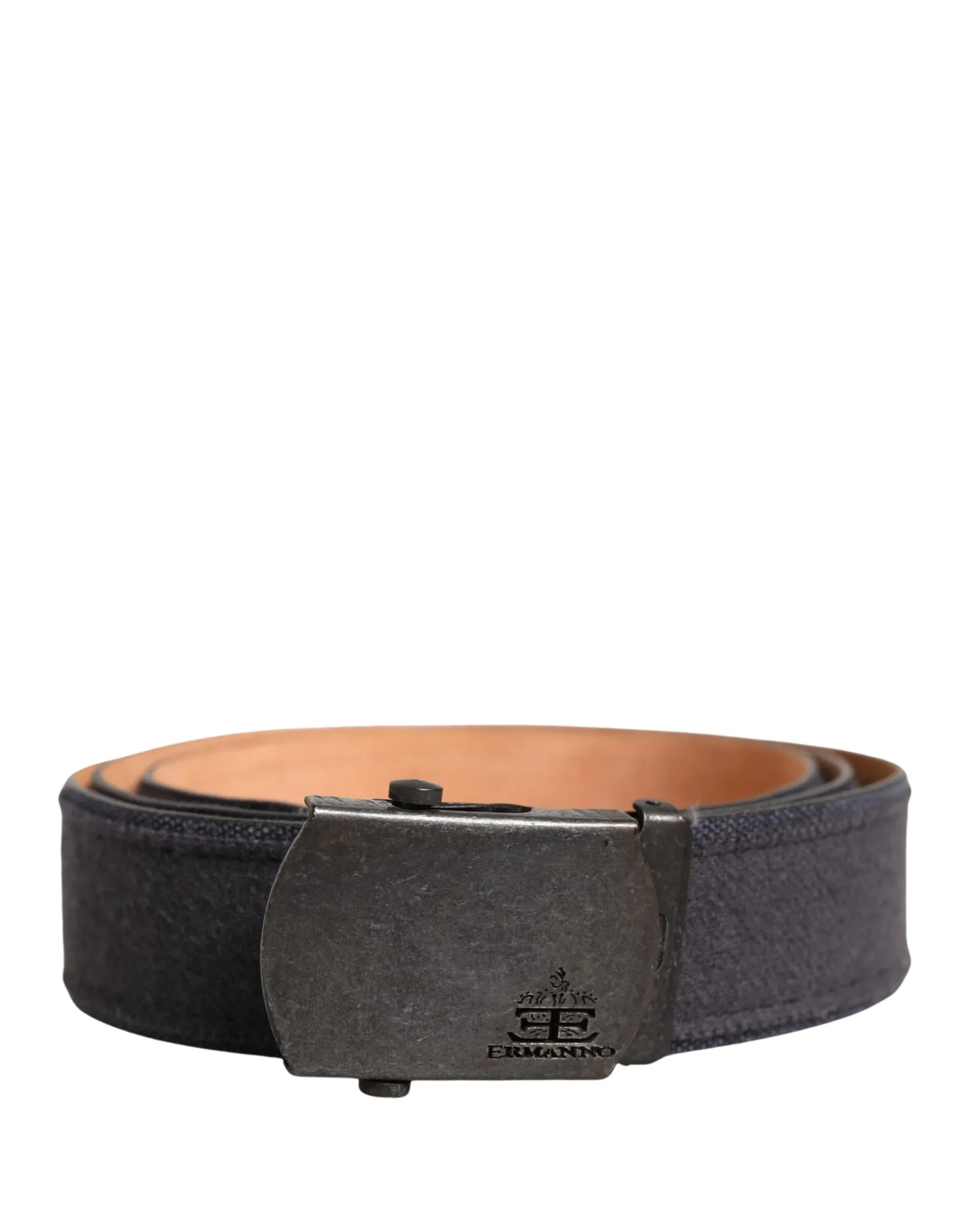 Ermanno Scervino Black Wool Cotton Logo Metal Buckle Belt - Zeiniez