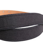Ermanno Scervino Black Wool Cotton Logo Metal Buckle Belt - Zeiniez
