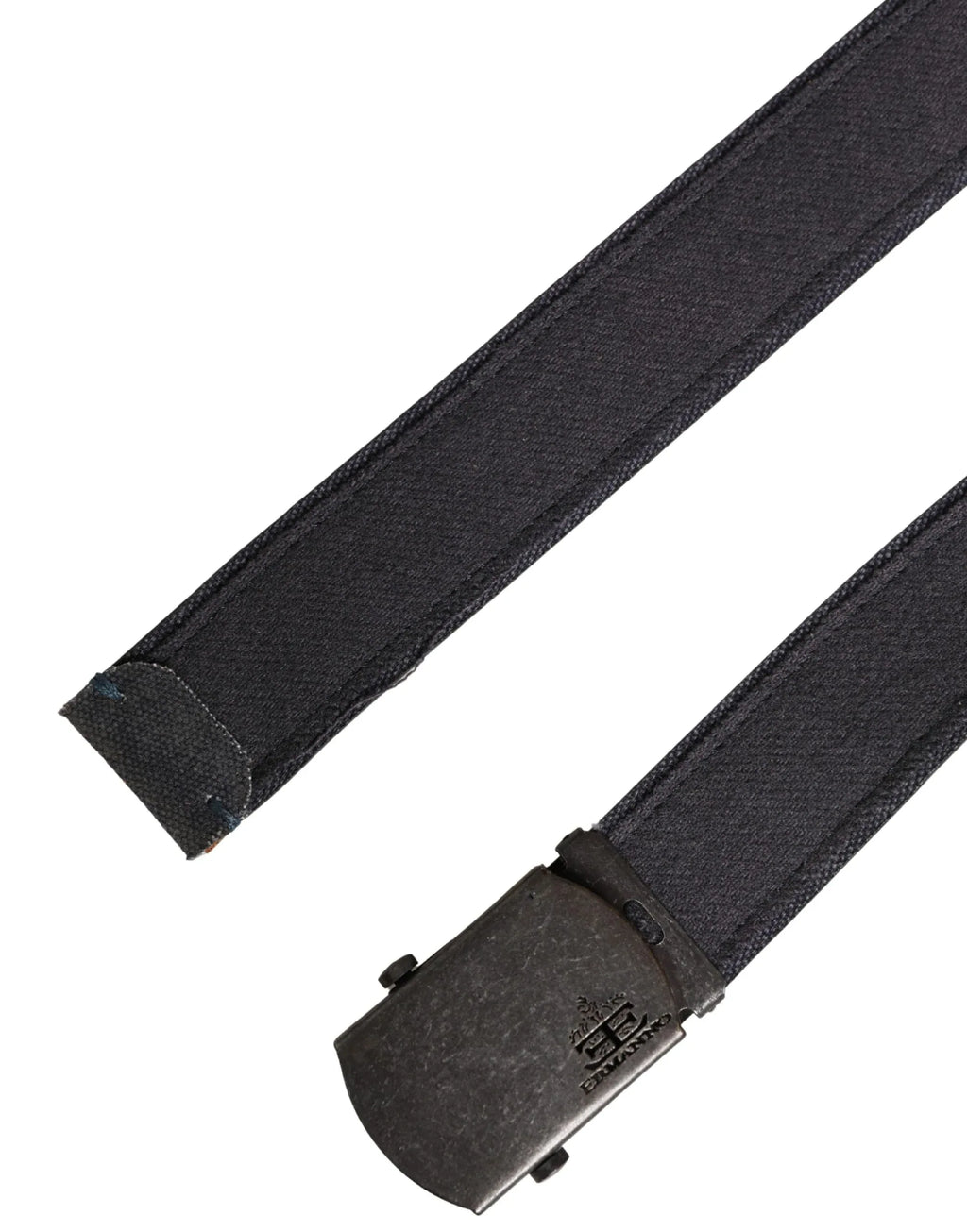 Ermanno Scervino Black Wool Cotton Logo Metal Buckle Belt - Zeiniez