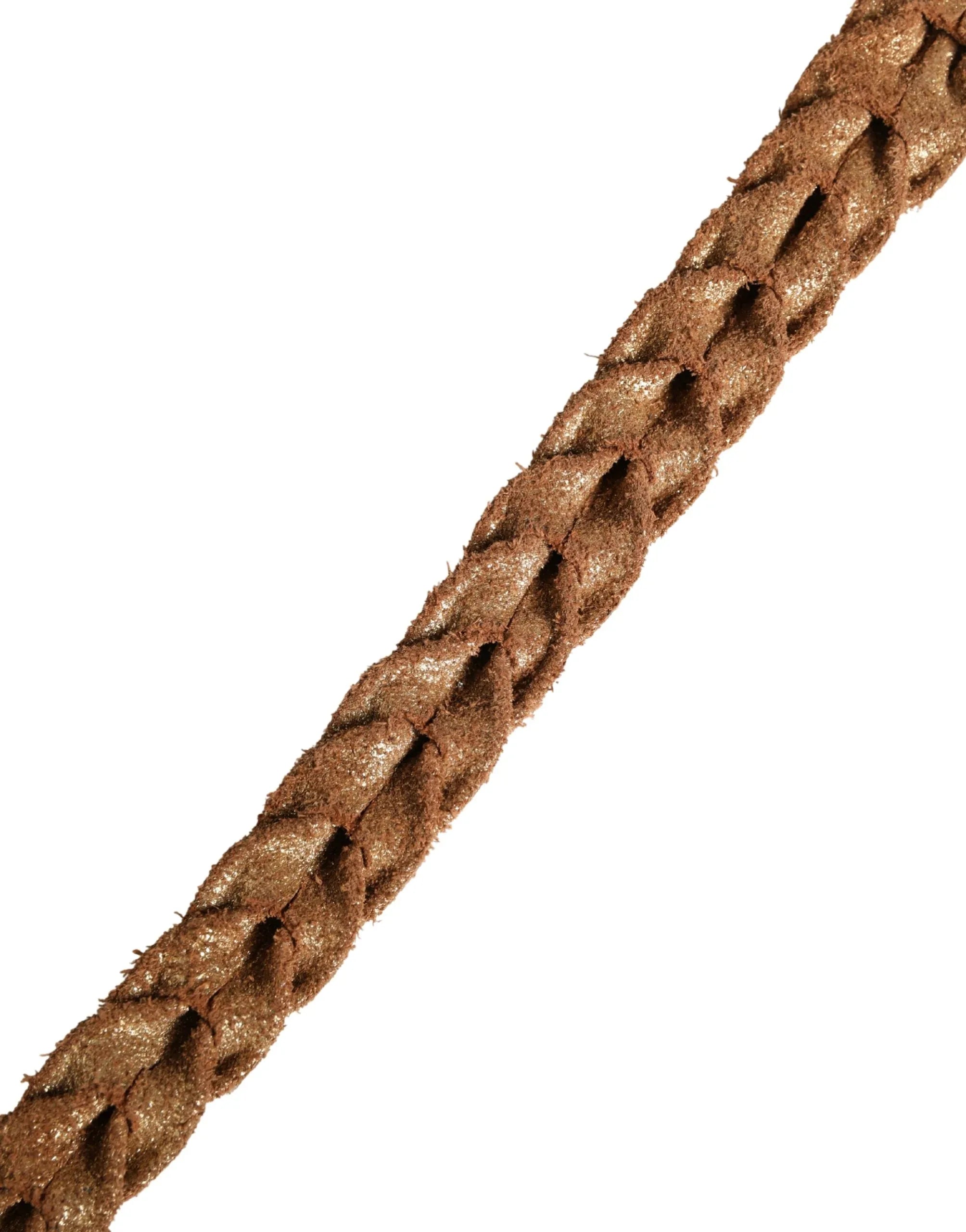 Ermanno Scervino Brown Leather Braided Metal Buckle Belt - Zeiniez