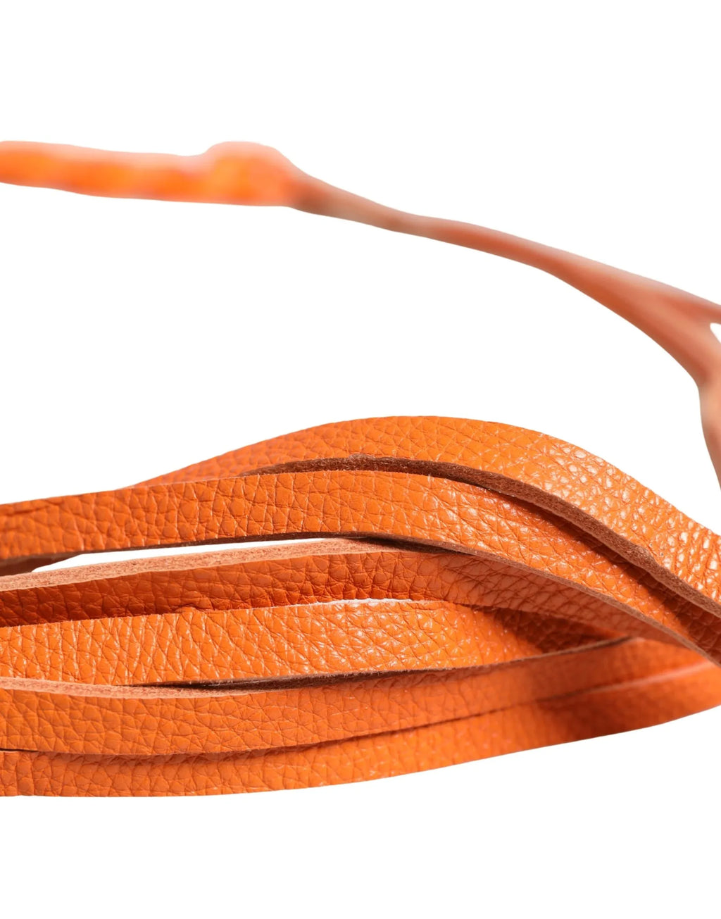 Scervino Street Orange Leather Chain Waist Metal Buckle Belt - Zeiniez