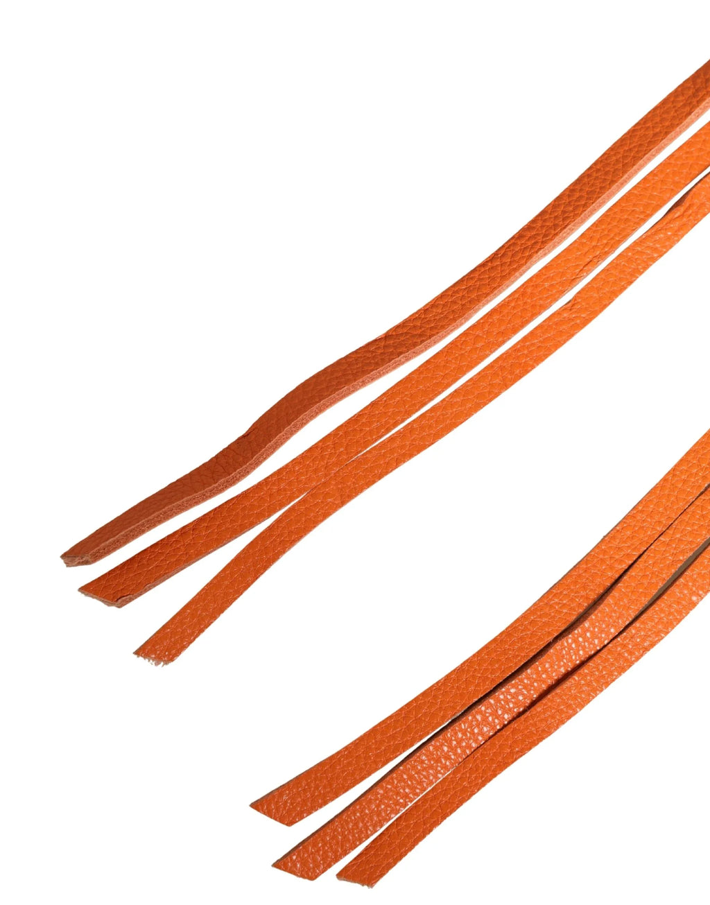 Scervino Street Orange Leather Chain Waist Metal Buckle Belt - Zeiniez