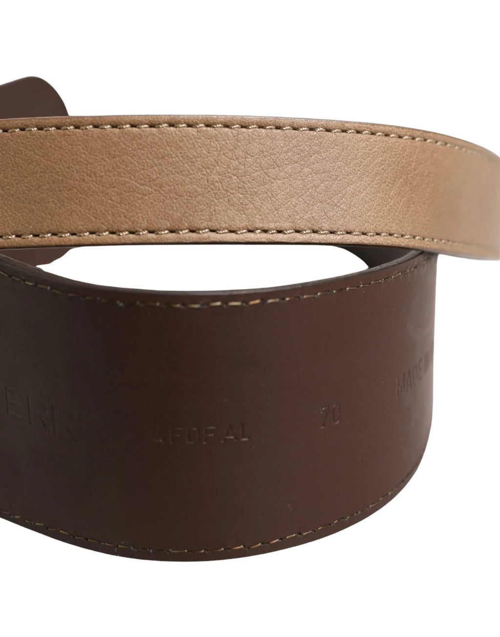 GF Ferre Brown Genuine Leather Logo Wide Waist Women Belt - Zeiniez