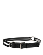 Dolce & Gabbana Black Exotic Leather Silver Metal Buckle Belt - Zeiniez