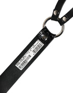 Dolce & Gabbana Black Exotic Leather Silver Metal Buckle Belt - Zeiniez