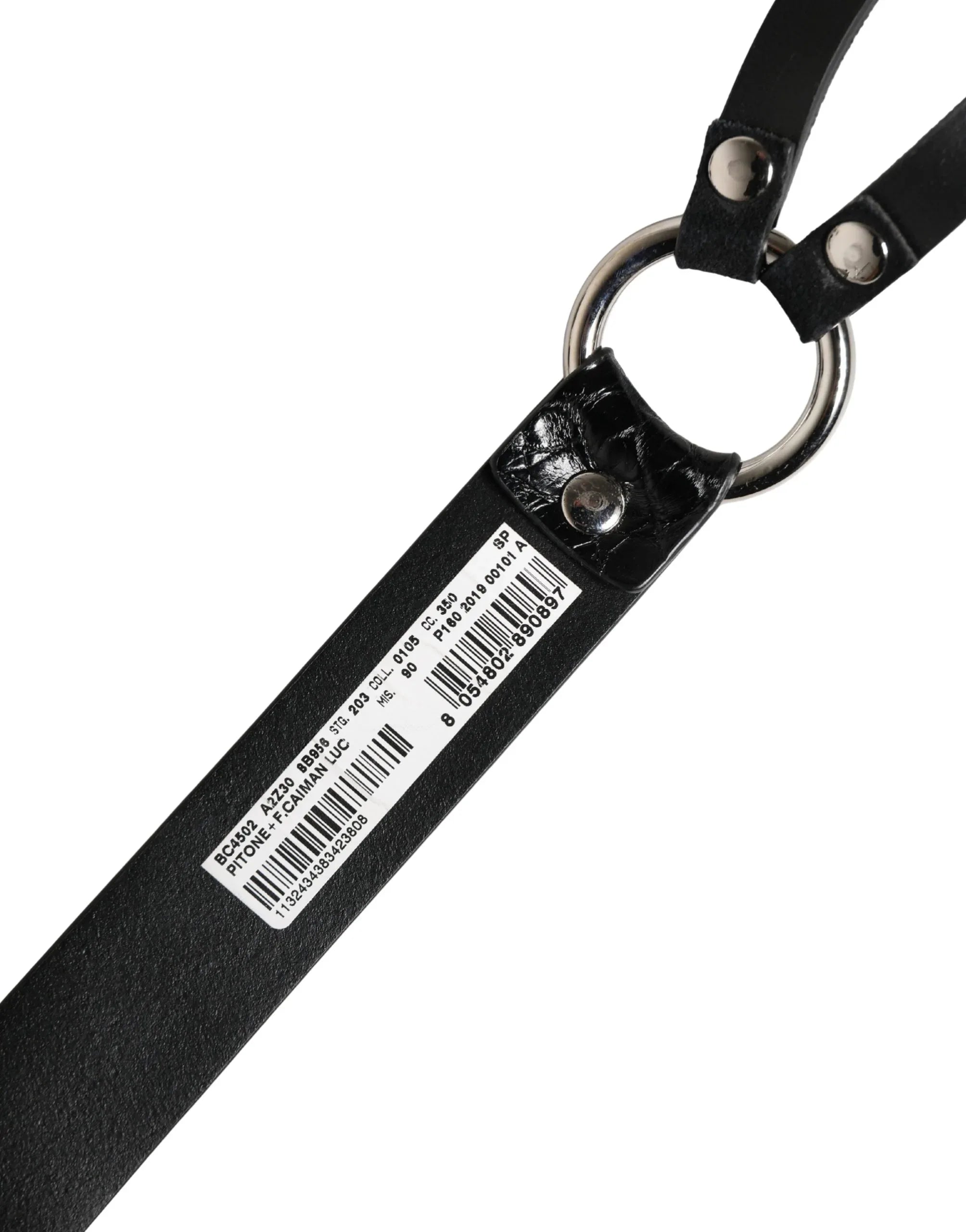 Dolce & Gabbana Black Exotic Leather Silver Metal Buckle Belt - Zeiniez