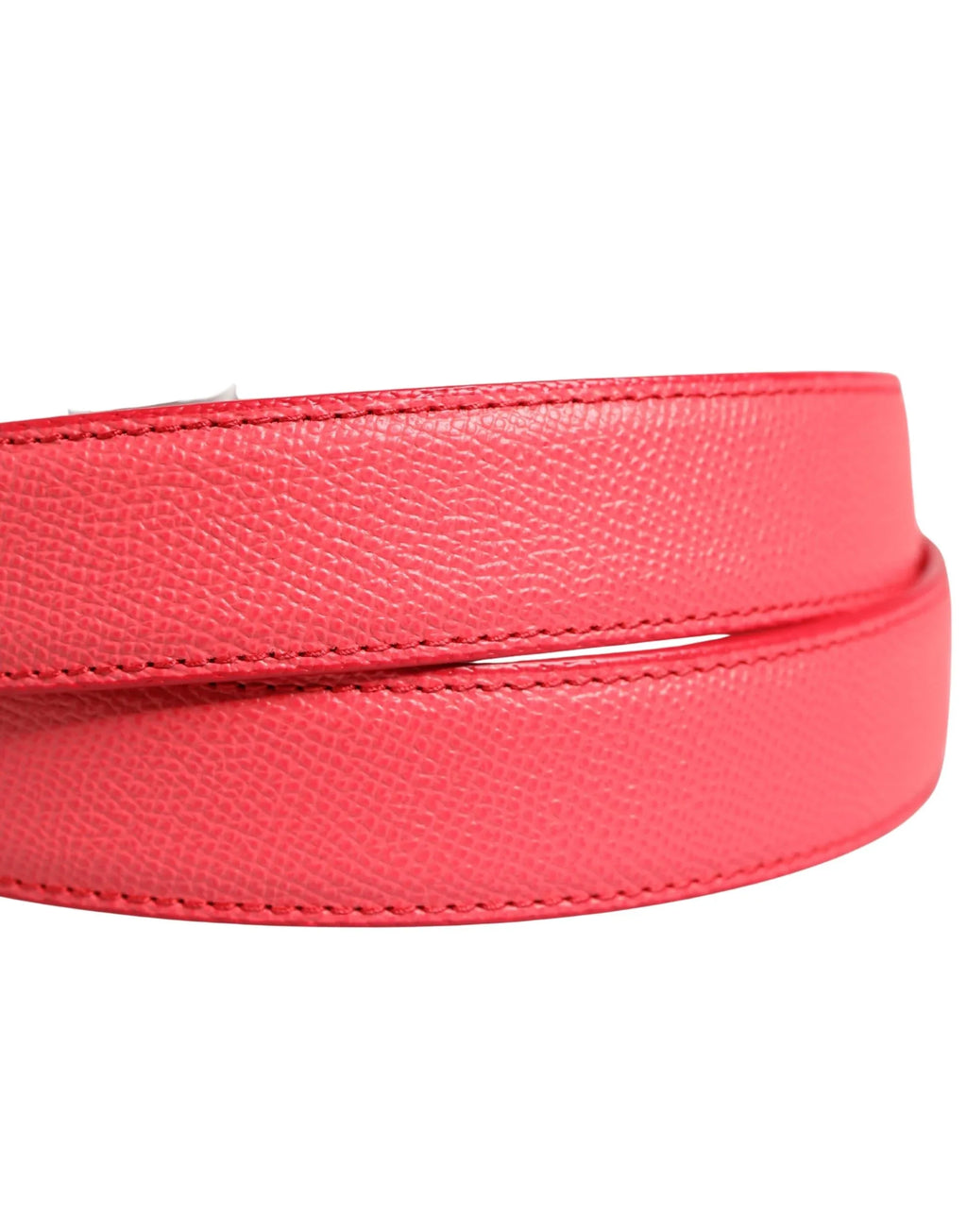 Dolce & Gabbana Pink Calf Leather Silver Metal Buckle Belt - Zeiniez