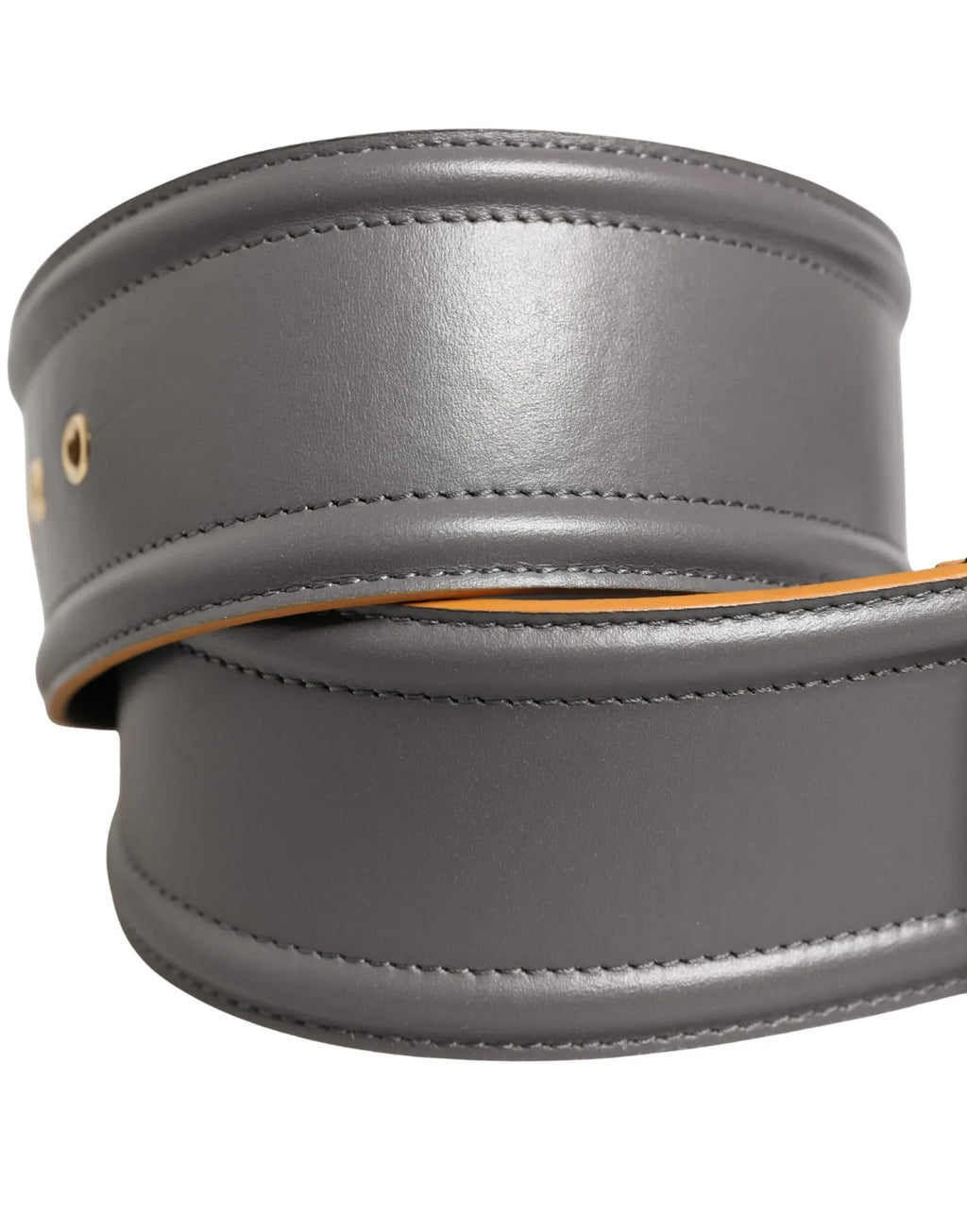 Patrizia Pepe Gray Genuine Leather Square Silver Metal Buckle Belt - Zeiniez