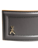 Patrizia Pepe Gray Genuine Leather Square Silver Metal Buckle Belt - Zeiniez