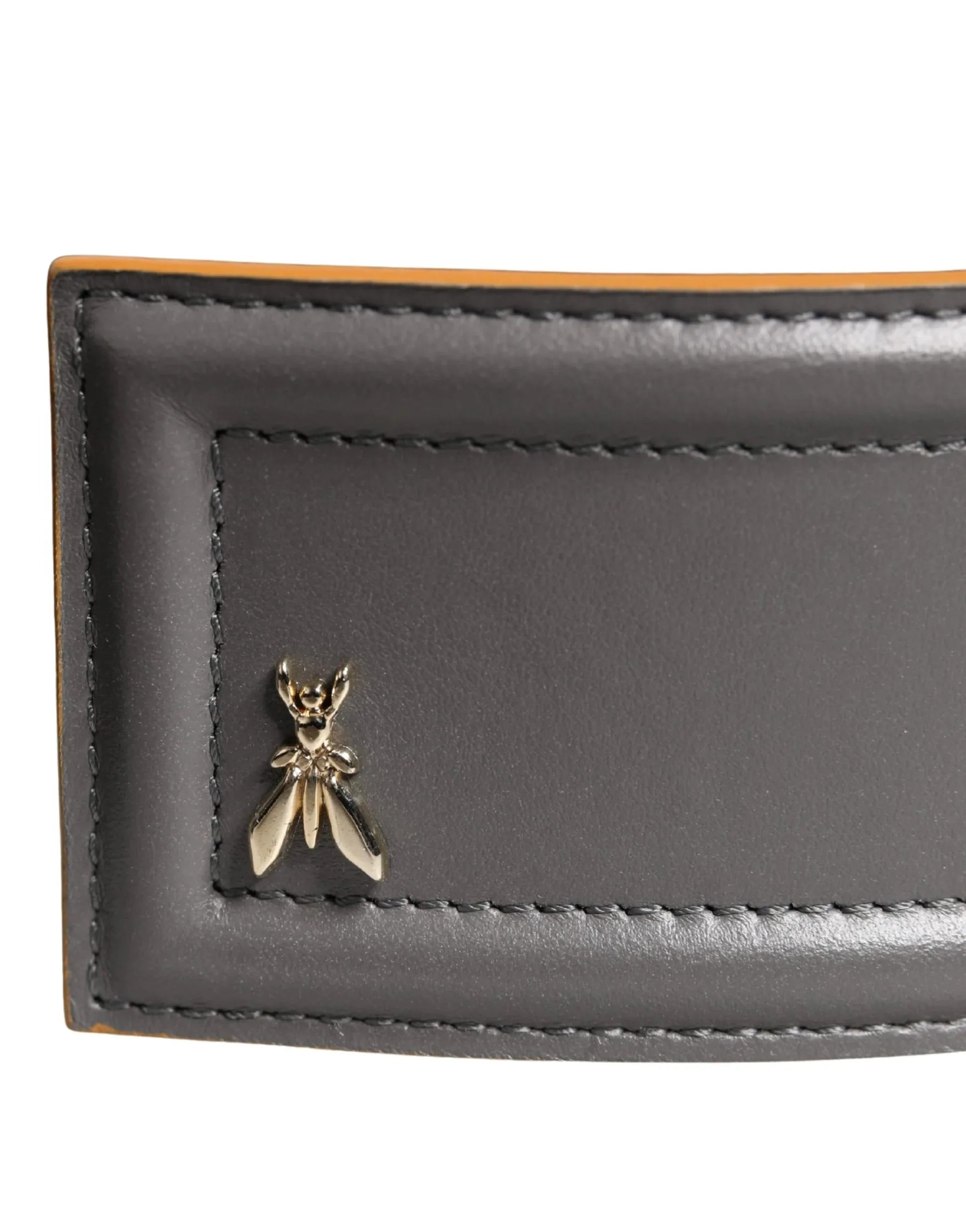 Patrizia Pepe Gray Genuine Leather Square Silver Metal Buckle Belt - Zeiniez