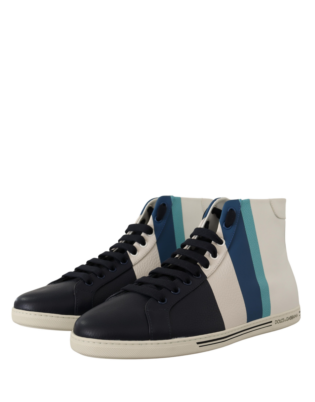 Dolce & Gabbana Multicolor Leather Mid Top Sneakers Shoes