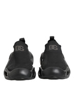 Dolce & Gabbana Black Slip On Wave Low Top Sneakers Shoes