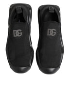 Dolce & Gabbana Black Slip On Wave Low Top Sneakers Shoes