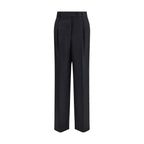 Ferragamo Gray Fleece Wool Casual Pants