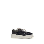 Fendi Gray Calf Leather Bos Taurus Athletic Sneakers