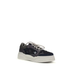 Fendi Gray Calf Leather Bos Taurus Athletic Sneakers