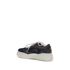 Fendi Gray Calf Leather Bos Taurus Athletic Sneakers