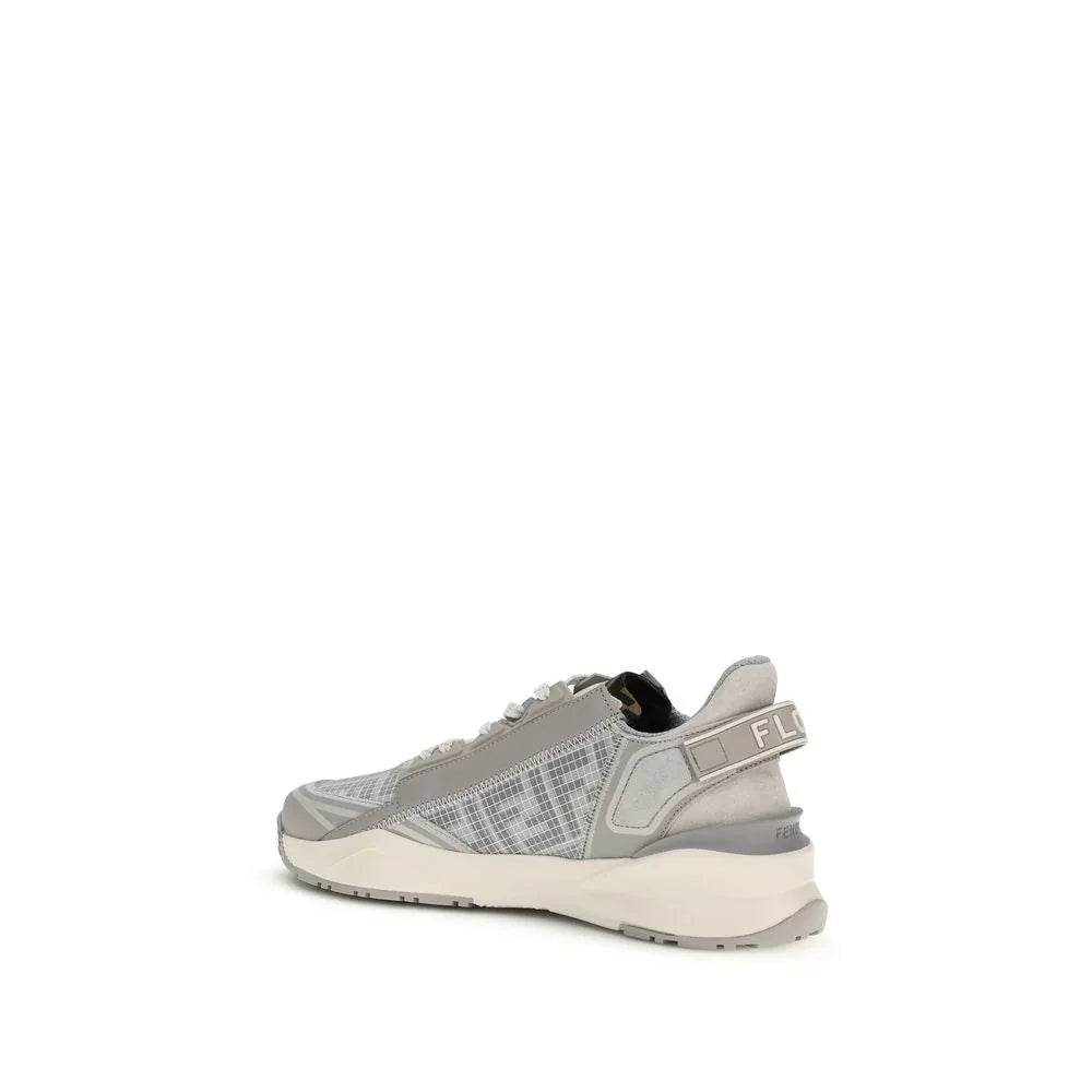 Fendi Gray Calf Leather Bos Taurus Athletic Sneakers - Zeiniez