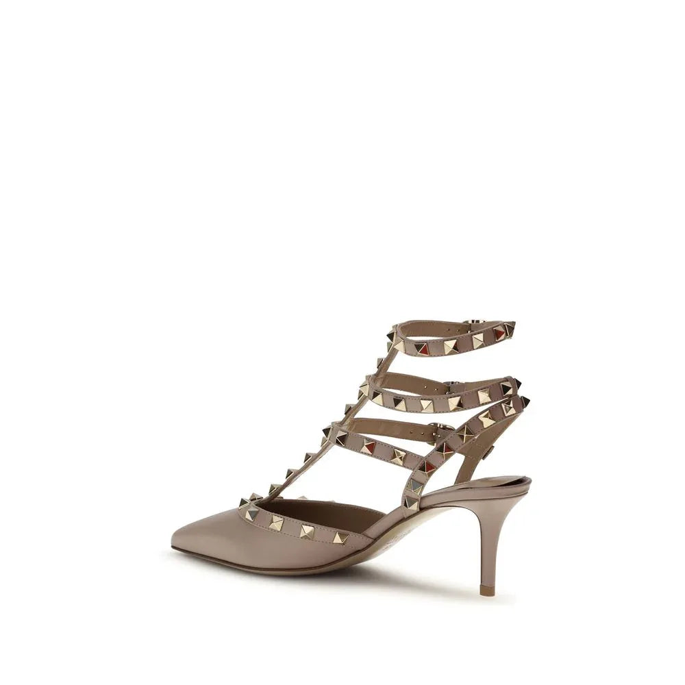 Valentino Garavani Multicolor Calf Leather Bos Taurus Mid Heel Pumps - Zeiniez