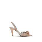 Valentino Garavani Beige Calf Leather Bos Taurus Stiletto Heel Sandals - Zeiniez