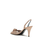 Valentino Garavani Beige Calf Leather Bos Taurus Stiletto Heel Sandals - Zeiniez
