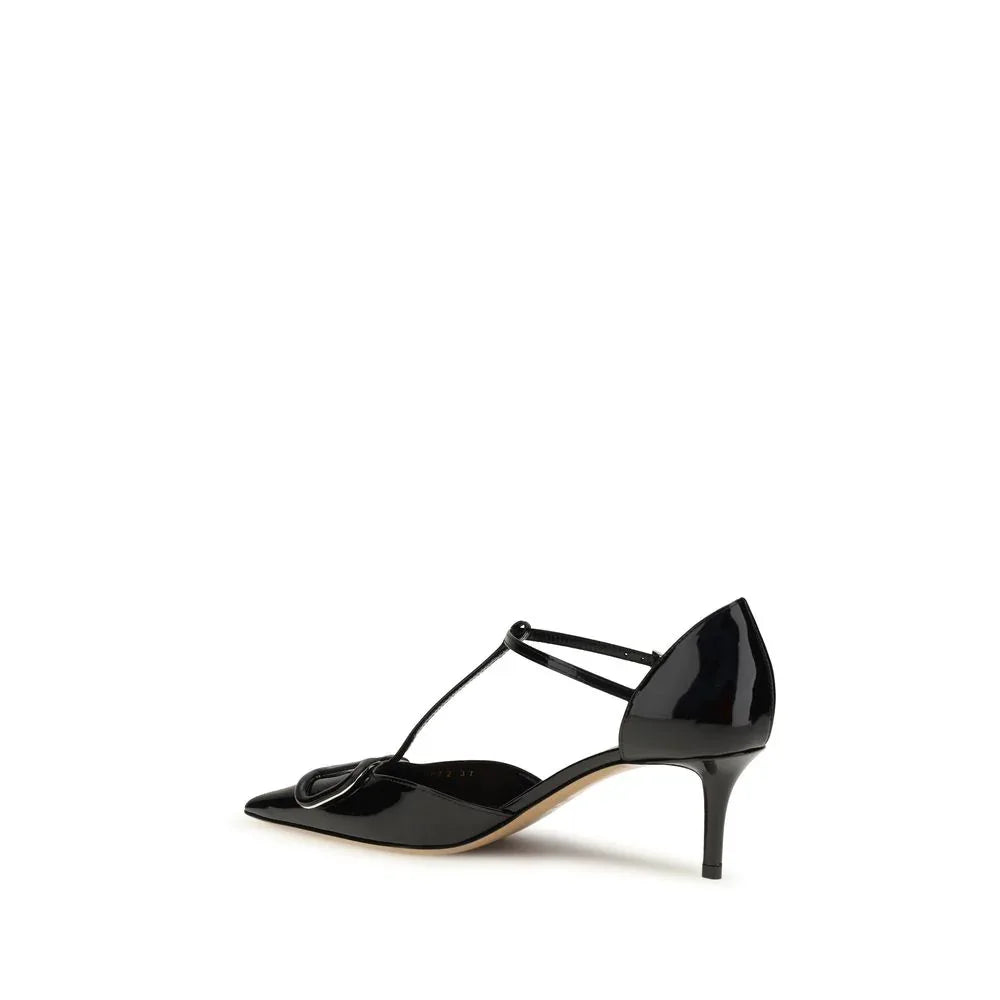 Valentino Garavani Black Calf Leather Bos Taurus High Heel Pumps - Zeiniez