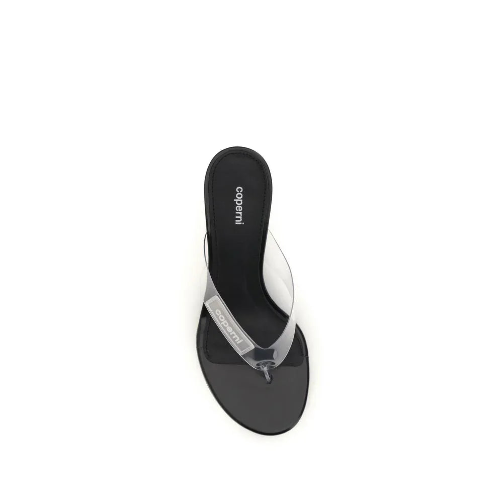 Coperni Black Pvc Flip-Flop Sandals - Zeiniez