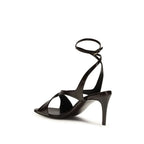 Khaite Black Calf Leather Bos Taurus Strap-On Sandals - Zeiniez