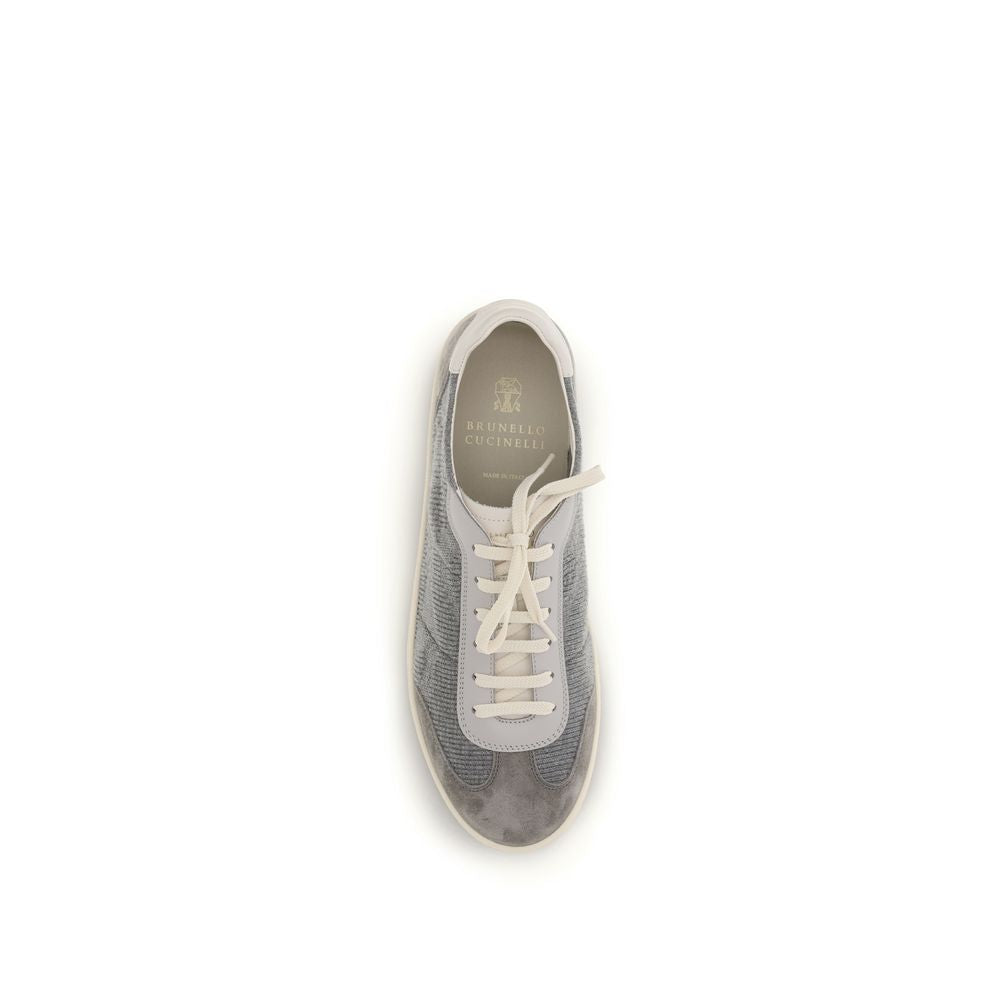 Brunello Cucinelli Gray Cotton Low Top Sneakers