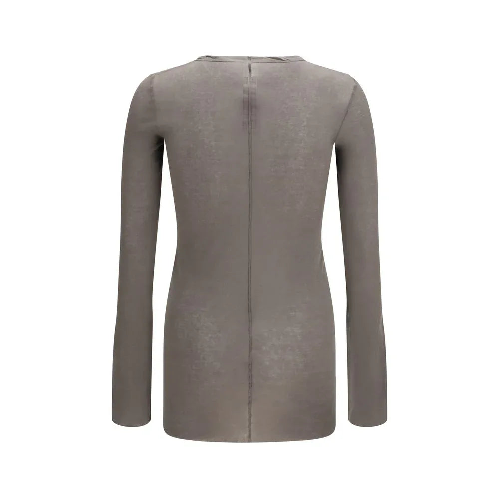 Rick Owens Brown Cotton Long Sleeve T-Shirt - Zeiniez