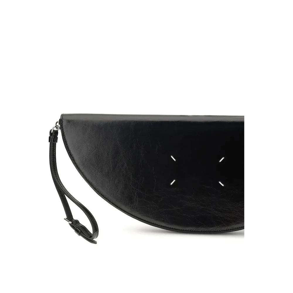 Maison Margiela Black Calf Leather Bos Taurus Clutch Bag - Zeiniez