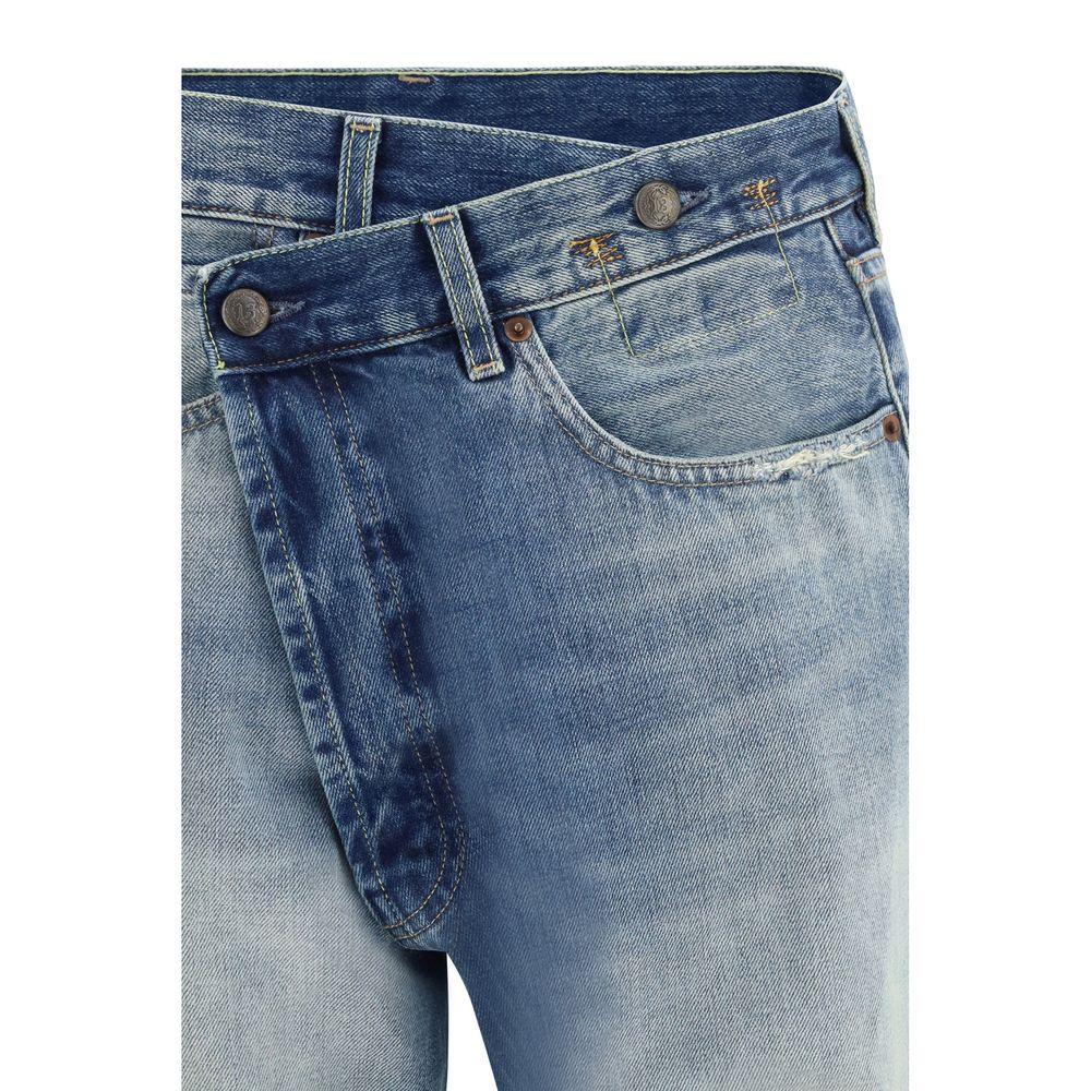 R13 Blue Cotton Straight-Leg Jeans - Zeiniez