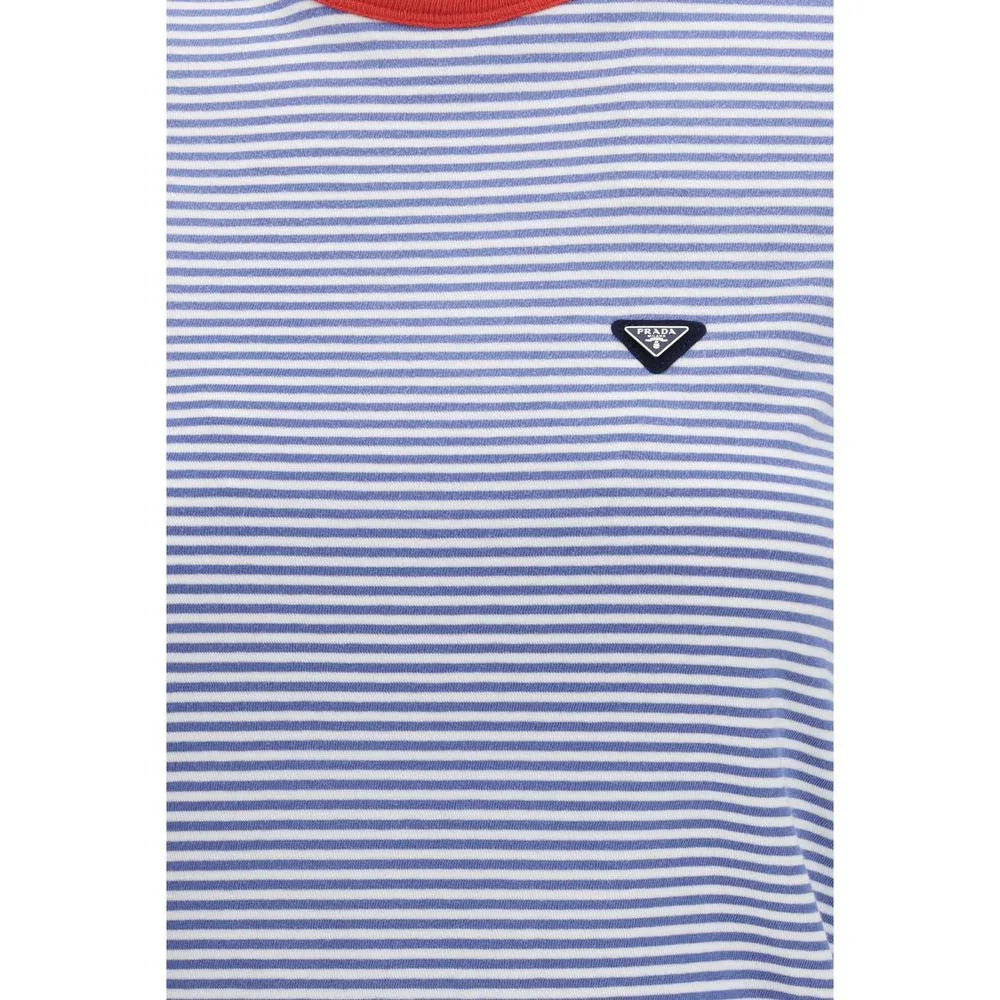Prada Blue Cotton T-Shirt - Zeiniez