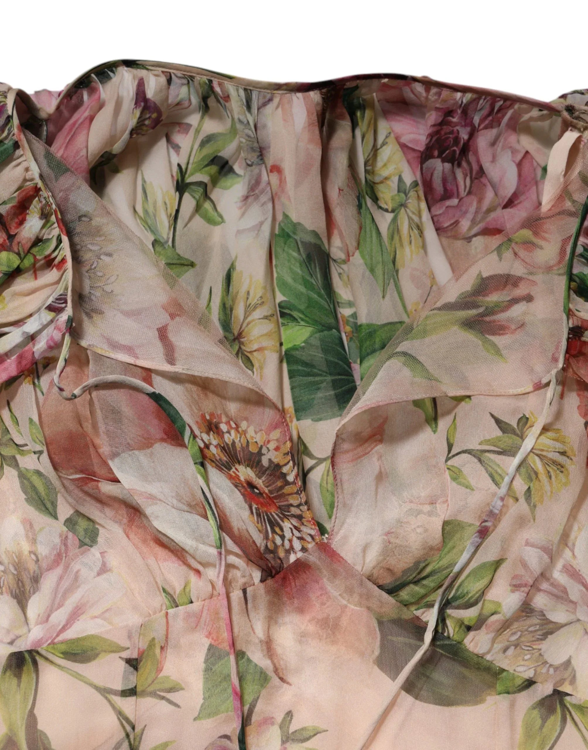 Dolce & Gabbana Multicolor Floral Silk Layered Maxi Dress - Zeiniez