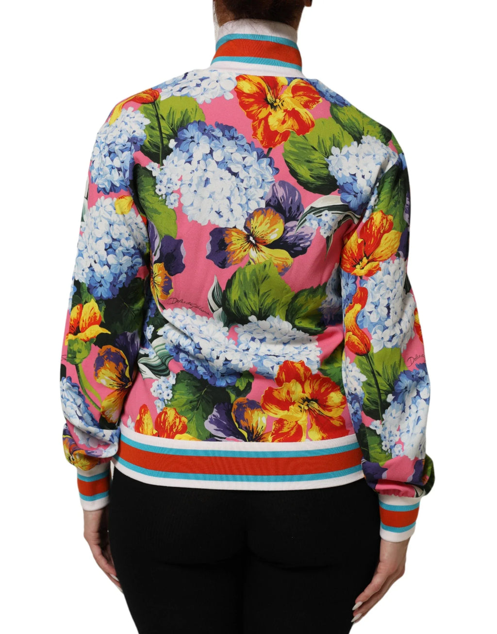 Dolce & Gabbana Multicolor Floral Print Zip Cardigan Jacket