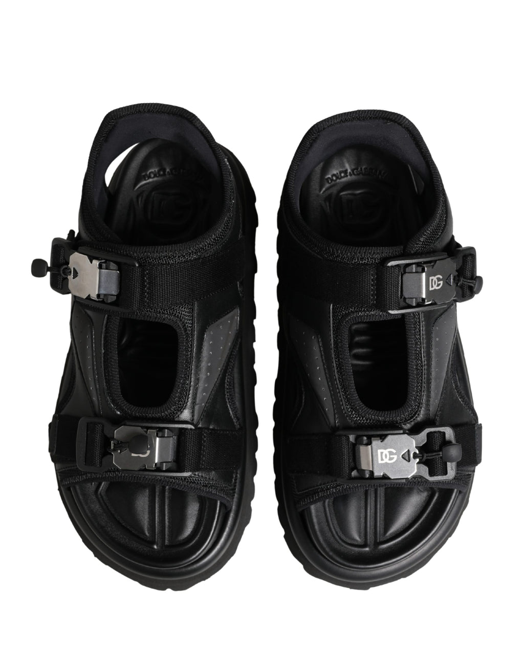 Dolce & Gabbana Black Logo Detailed Men Chunky Sandals Shoes