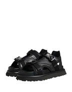 Dolce & Gabbana Black Logo Detailed Men Chunky Sandals Shoes