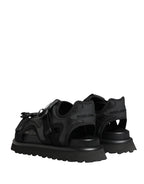 Dolce & Gabbana Black Logo Detailed Men Chunky Sandals Shoes