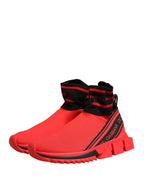 Dolce & Gabbana Red Black Sorrento Socks Sneakers Shoes