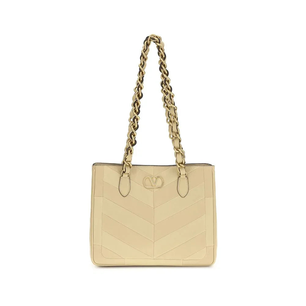 Valentino Garavani Gold Napa Leather / Calf Bos Taurus Shoulder Bag - Zeiniez