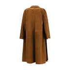 The Row Brown Lamb Leather Coat - Zeiniez