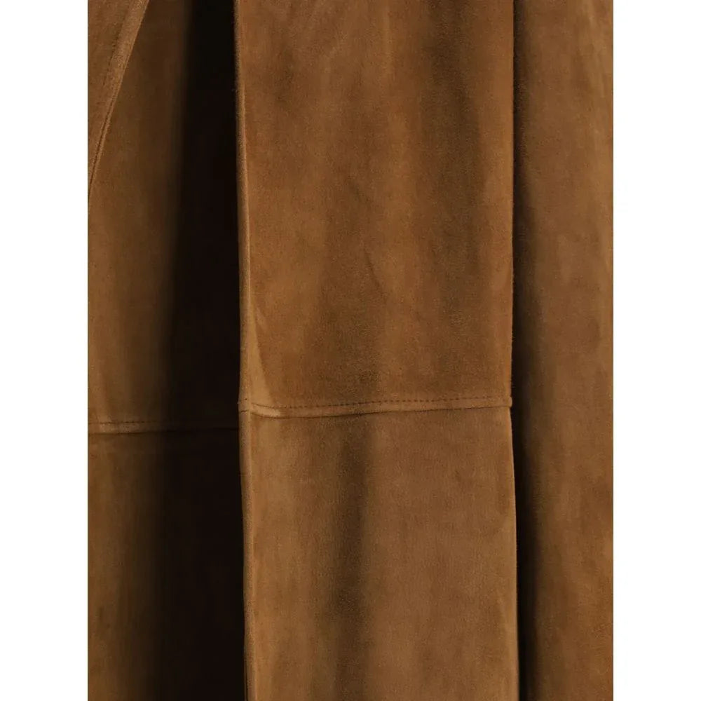 The Row Brown Lamb Leather Coat - Zeiniez