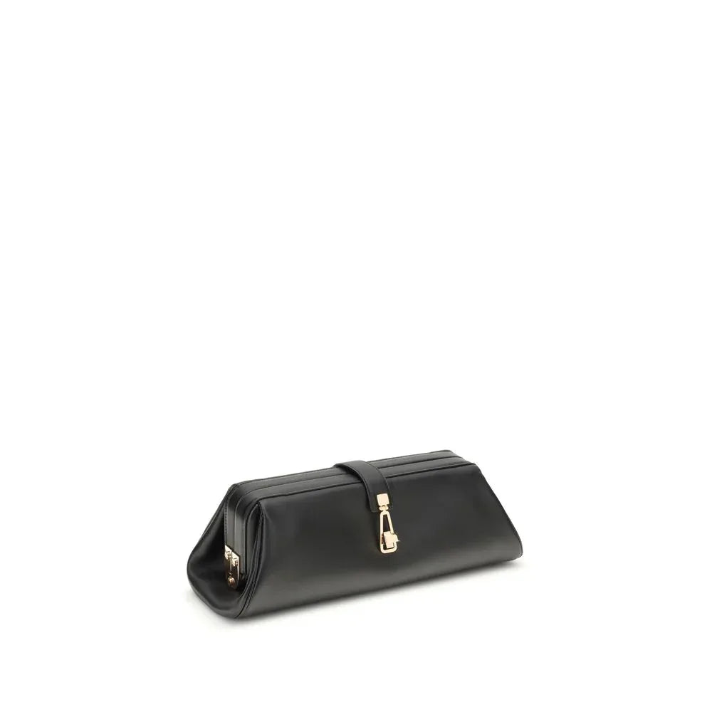 Gabriela Hearst Black Calf Leather Bos Taurus Clutch Bag - Zeiniez
