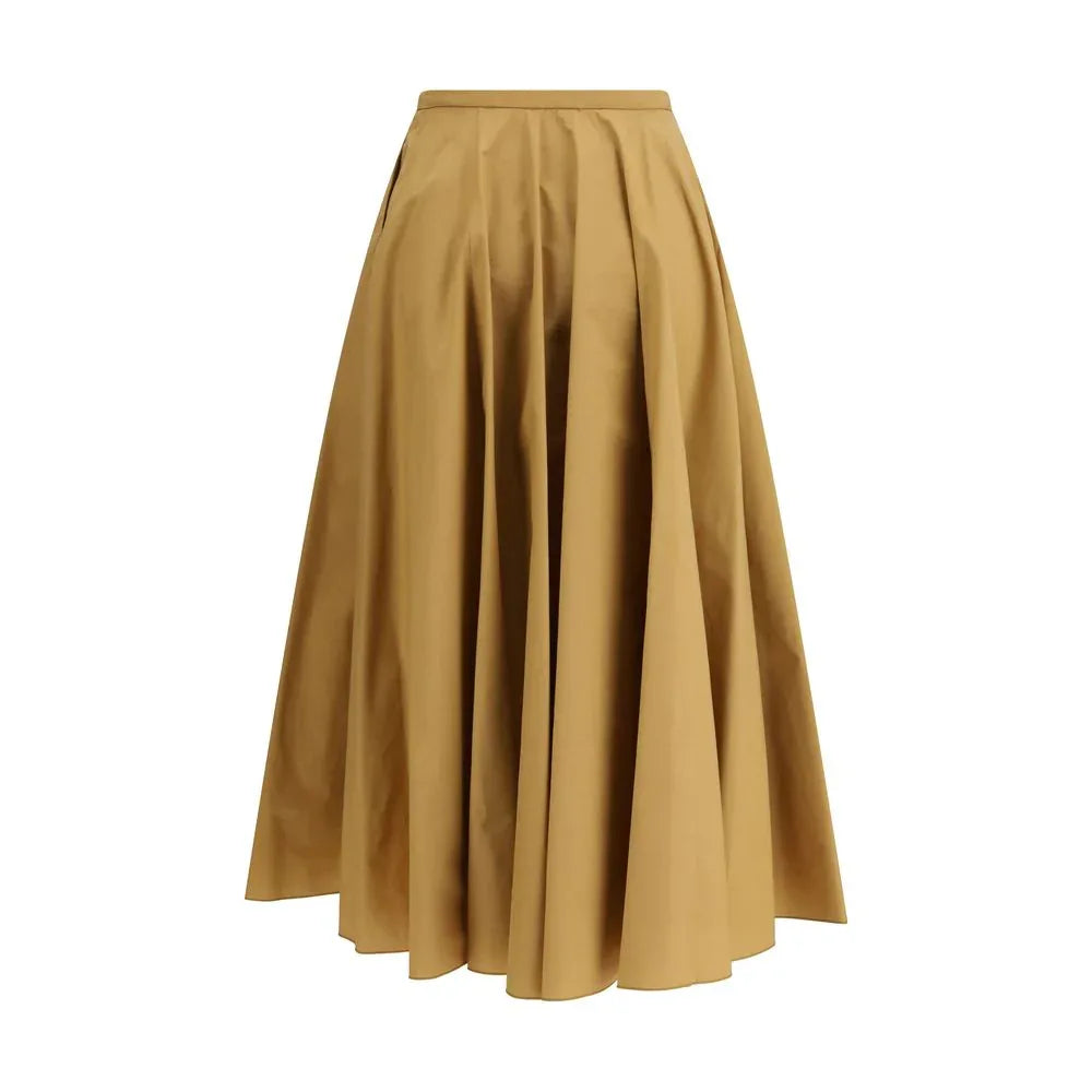 Forte_Forte Beige Cotton Long Skirt - Zeiniez